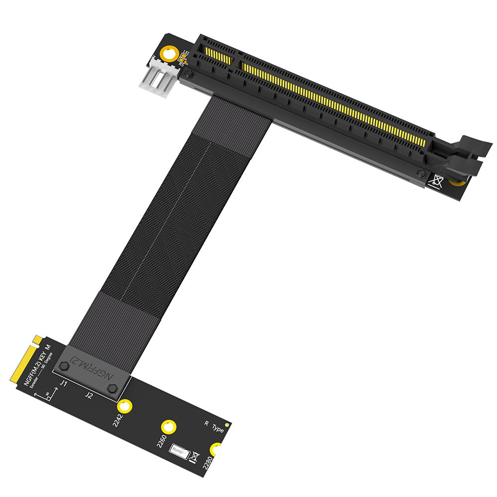 Xkuer PCI-E x16 90° Graphics Card Riser Cable M.2 NGFF Key M Extension Adapter