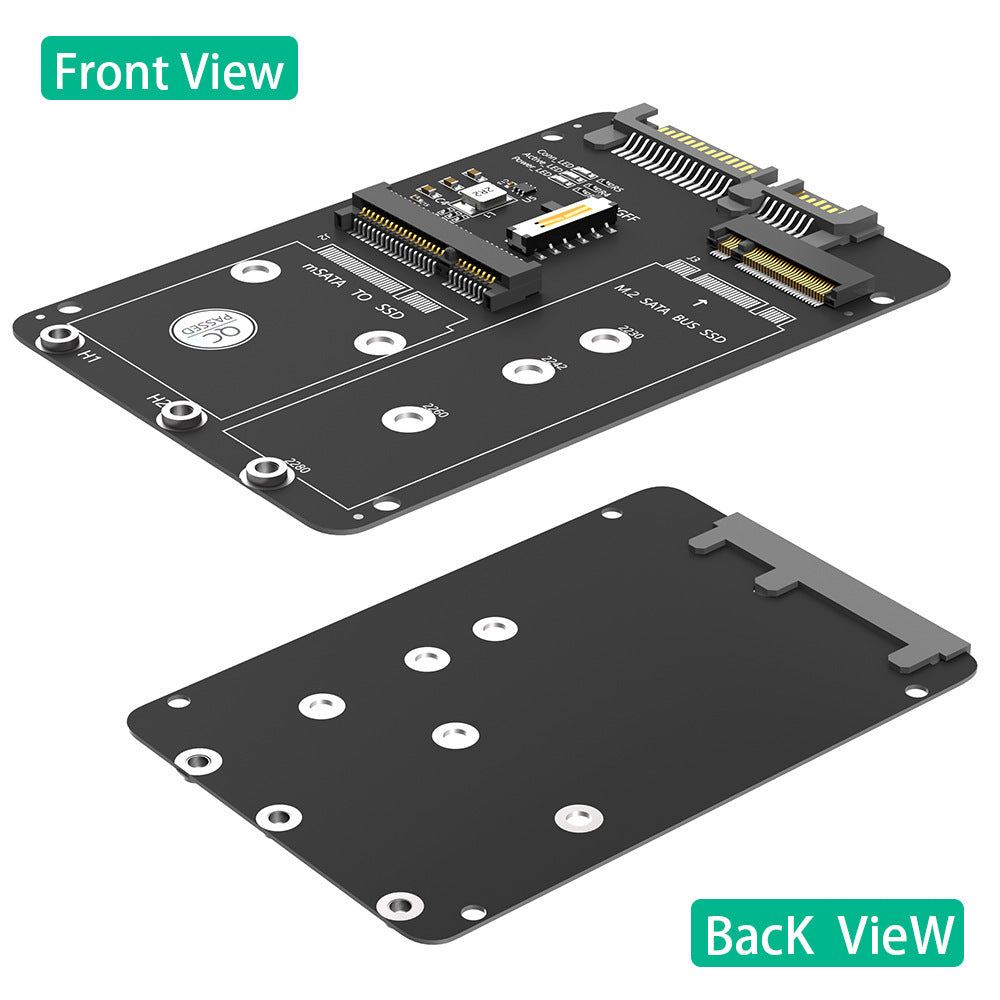 Xkuer M.2 NGFF & mSATA to SATA III 2-in-1 SSD Adapter Converter Card