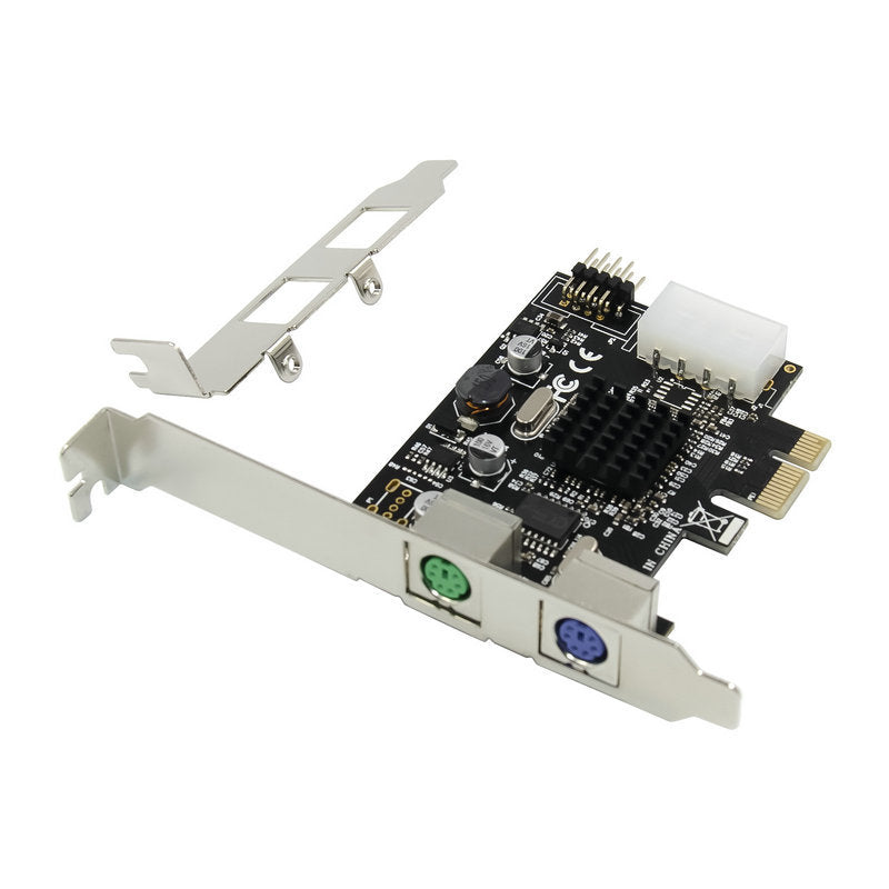 Xkuer PCI-E to PS/2 Expansion Card – Dual Keyboard & Mouse Ports, Driver-Free MCS9990 Chip