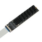 Xkuer M.2 A+E Key to SATA 3.0 Adapter 5/6 SATA Ports Expansion Card
