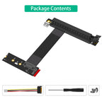 Xkuer PCI-E x16 90° Graphics Card Riser Cable M.2 NGFF Key M Extension Adapter