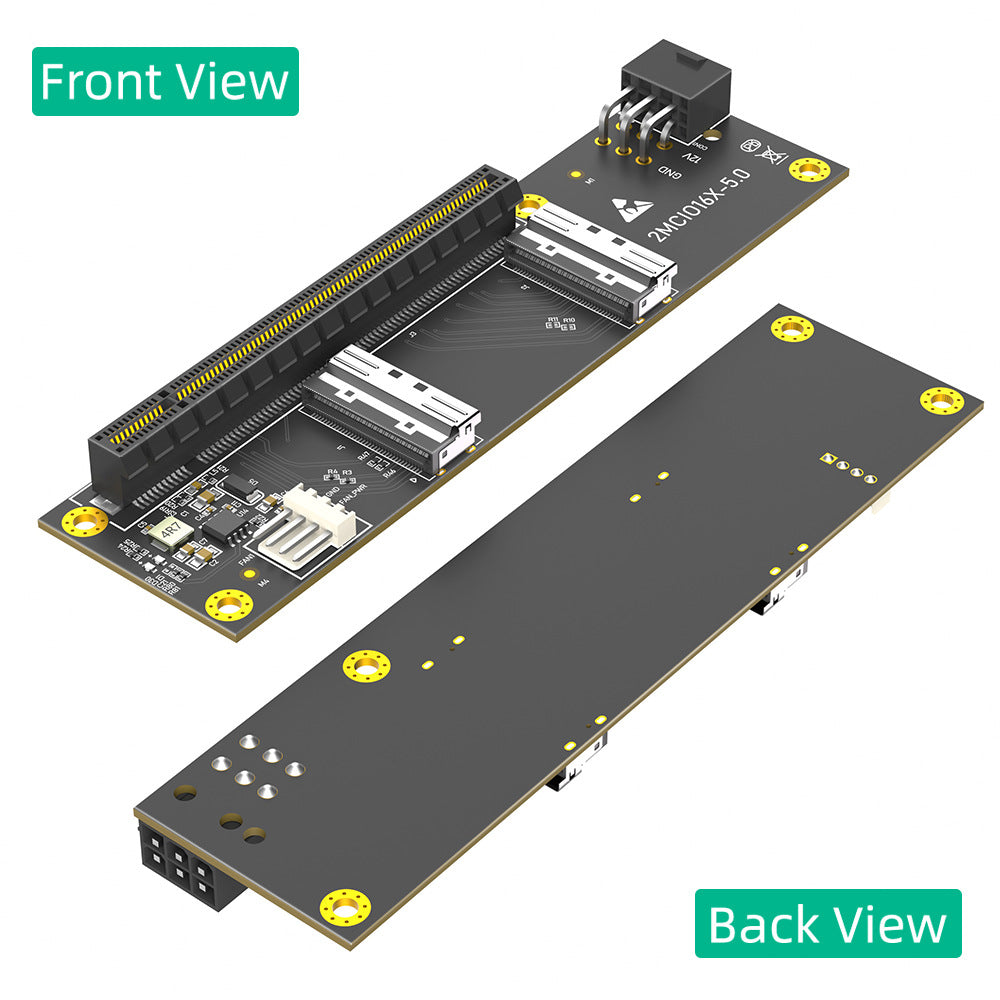 Xkuer PCIe 5.0 x16 to Dual MCIO 74-Pin Adapter Board 128Gbps Ultra-Fast Expansion Solution