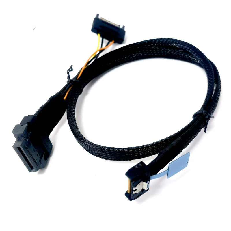 Xkuer PCIe 5.0 MCIO X4 4i 38Pin to E1.S/E3.S NVMe SSD Data Cable Gen5 High-Speed Server Storage Cable