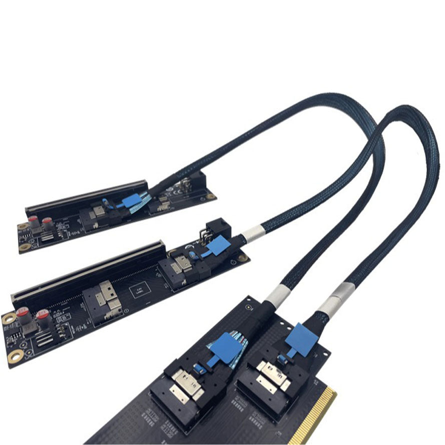 Xkuer SlimSAS 4.0 PCIe Gen4 x16 Adapter Card SFF-8654 8i External GPU Splitter for ATX