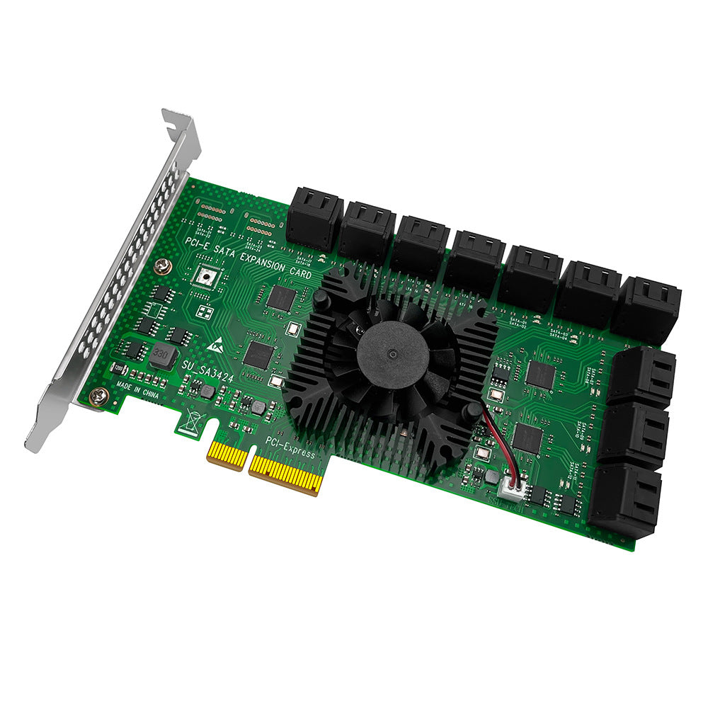 Xkuer PCIe SATA 3.0 Expansion Card 8/10/12/16/24 Port 6Gbps SSD HDD Adapter