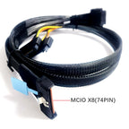 Xkuer MCIO X8 to Dual E1.S / E3.S SSD Cable PCIe 5.0 Gen5 8i High-Speed Server Storage Cable