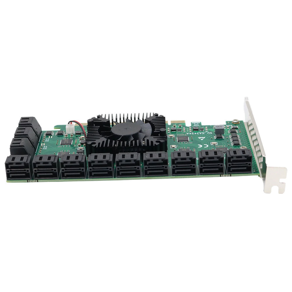 Xkuer PCIe SATA 3.0 Expansion Card 8/10/12/16/24 Port 6Gbps SSD HDD Adapter
