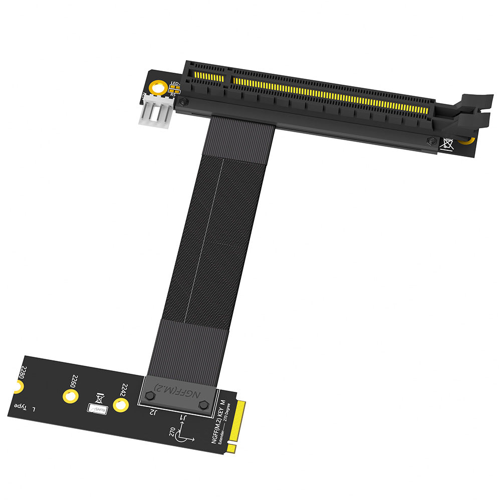 Xkuer PCI-E x16 90° Graphics Card Riser Cable M.2 NGFF Key M Extension Adapter