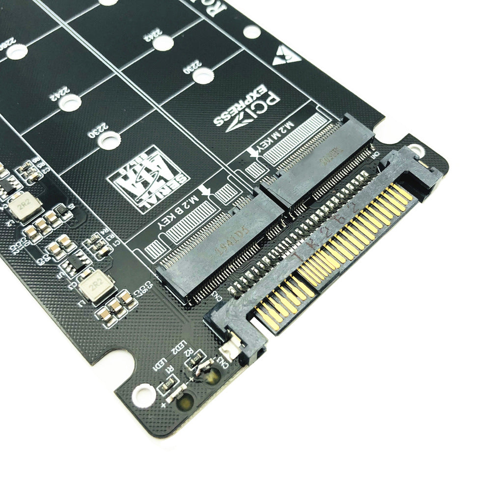 Xkuer Dual M.2 NVMe & SATA SSD to U.2 (SFF-8639) Adapter Card | B Key & M Key NGFF Converter