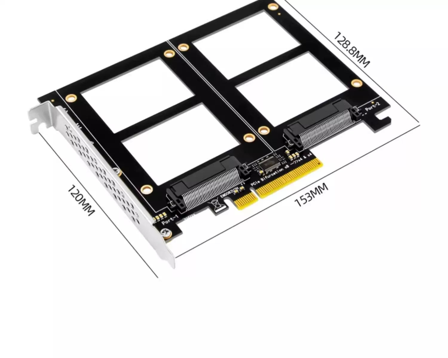 Xkuer PCIe 4.0 x8 to Dual / Quad U.2 NVMe SSD Adapter RAID Bifurcation Expansion Card