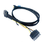 Xkuer PCIe 5.0 MCIO X4 4i 38Pin to E1.S/E3.S NVMe SSD Data Cable Gen5 High-Speed Server Storage Cable