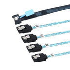 Xkuer PCIe 5.0 SlimSAS MCIO 4I (38P) to 4x SATA 7Pin Server Cable 24Gbps High-Speed Data Transfer