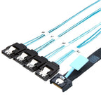 Xkuer PCIe 5.0 SlimSAS MCIO 4I (38P) to 4x SATA 7Pin Server Cable 24Gbps High-Speed Data Transfer