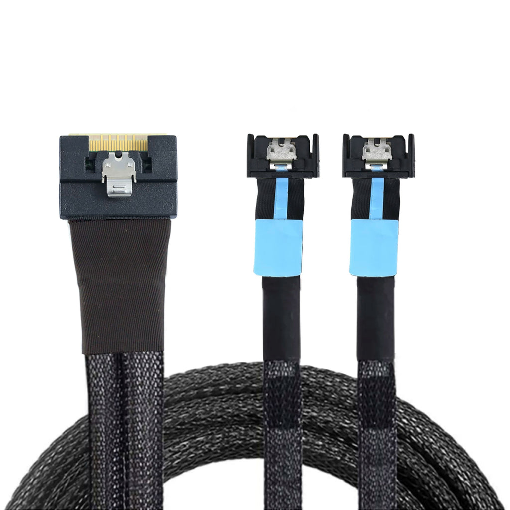 Xkuer SFF-8654 8i to Dual MCIO 4i Internal Server Cable High-Speed Data Transfer Solution