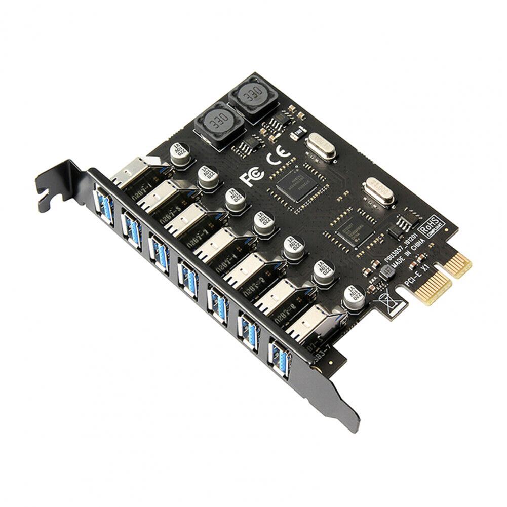 Xkuer PCIe X1 to 7-Port USB 3.0 Expansion Card 5Gbps High-Speed Transfer | NEC Controller