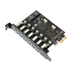 Xkuer PCIe X1 to 7-Port USB 3.0 Expansion Card 5Gbps High-Speed Transfer | NEC Controller