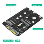Xkuer M.2 NGFF & mSATA to SATA III 2-in-1 SSD Adapter Converter Card