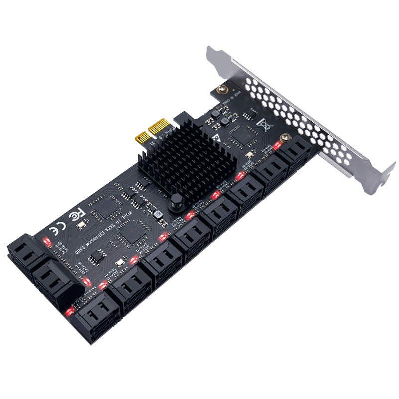 Xkuer PCIe SATA 3.0 Expansion Card 8/10/12/16/24 Port 6Gbps SSD HDD Adapter