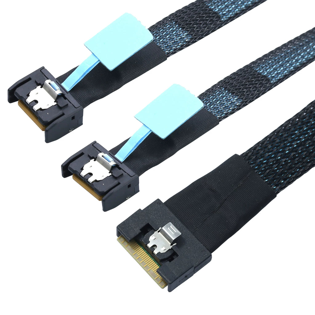 Xkuer SFF-8654 8i to Dual MCIO 4i Internal Server Cable High-Speed Data Transfer Solution