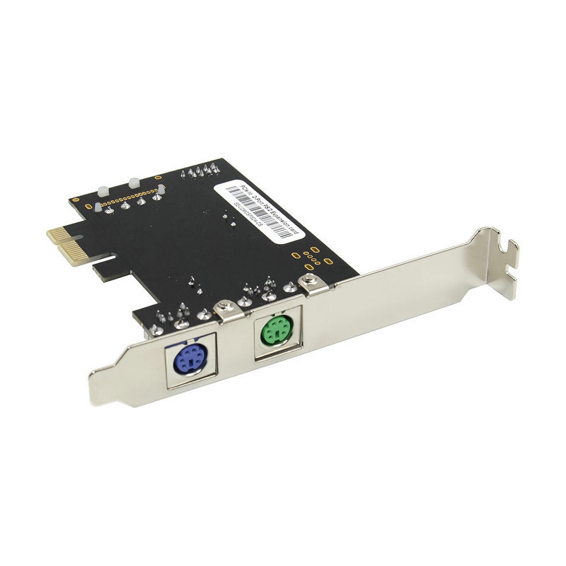 Xkuer PCI-E to PS/2 Expansion Card – Dual Keyboard & Mouse Ports, Driver-Free MCS9990 Chip