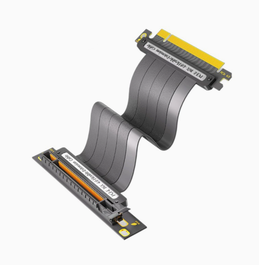 Xkuer PCIe 4.0 x16 Flexible Riser Cable 32Gbps GPU Graphics Card Extension Cable EMI Shielded Gold-Plated PCI-E Gen4 Extender