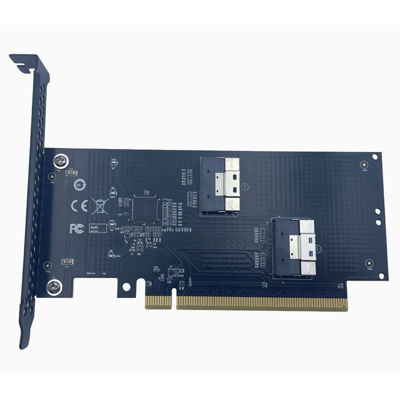 Xkuer SlimSAS 4.0 PCIe Gen4 x16 Adapter Card SFF-8654 8i External GPU Splitter for ATX