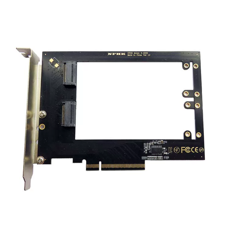 Xkuer PCIe X8 to Dual EDSFF E1.S SSD Adapter Card PCIe Bifurcation RAID Expansion Board for Desktop & Server