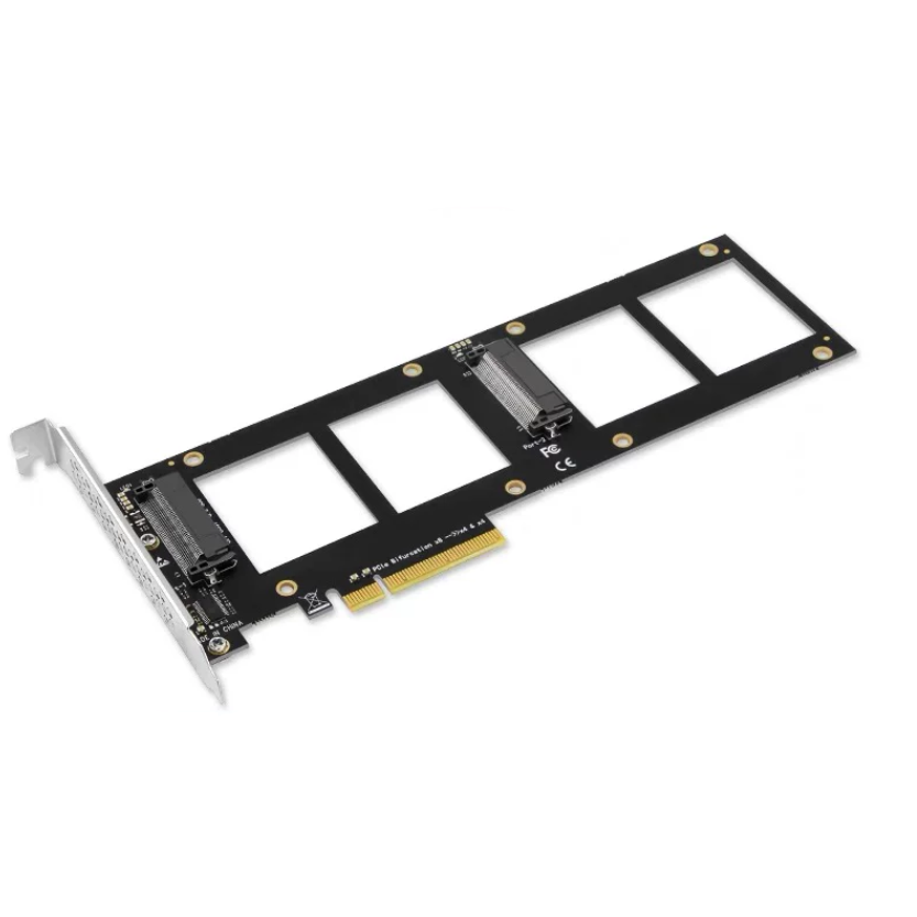 Xkuer PCIe 4.0 x8 to Dual / Quad U.2 NVMe SSD Adapter RAID Bifurcation Expansion Card