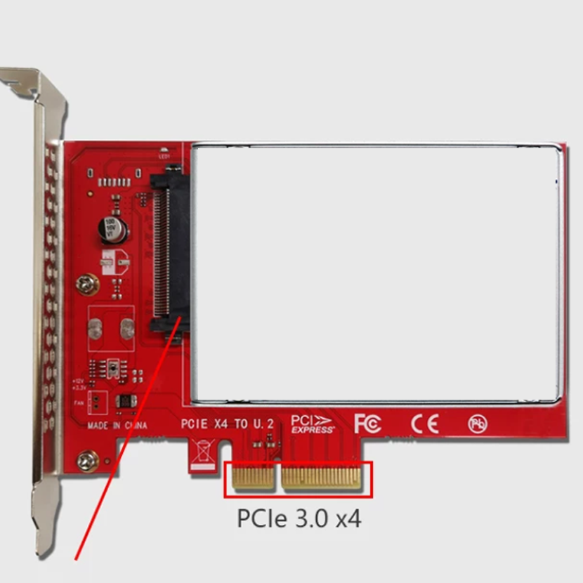 Xkuer PCIe 4.0 x8 to Dual / Quad U.2 NVMe SSD Adapter RAID Bifurcation Expansion Card