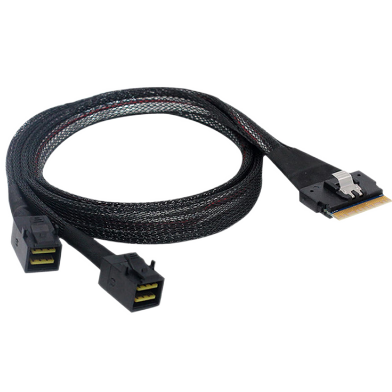 Xkuer SFF8654 8i to 2x SFF8643 HD Cable – Stable Fast 12Gbps Data Transmission