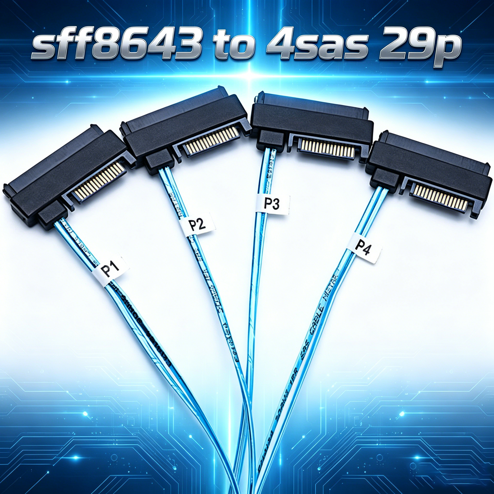Xkuer SFF-8643 to 4 SAS Mini SAS HD  Extension Cable