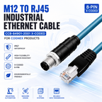 Xkuer M12 X-Coded 8-Pin Male to RJ45 Shielded Ethernet Cable CCB-84901-2001 Cognex Compatible