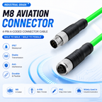 Xkuer M8 4-Pin A-Code Male to Male / Male to Female Industrial Sensor Encoder Cable IP67 Waterproof