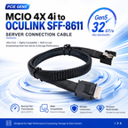 Xkuer PCIe Gen5 MCIO 4X 4i to OCuLink SFF-8611 Server Cable | 32GT/s Ultra-Fast Data Transfer