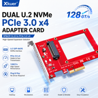 Xkuer U.2 (SFF-8639) NVMe SSD to PCIe 3.0 x4 Adapter Card, Direct Mount U.2 SSD Expansion Card for Desktop, Workstation & Server